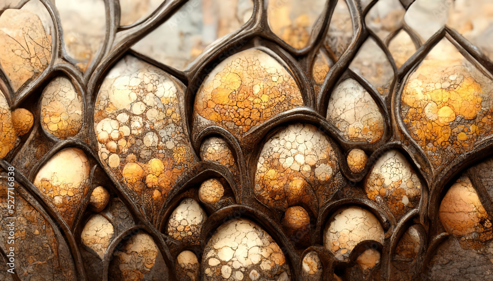 Background texture illustration in the style of architect Antoni Gaudi - obrazy, fototapety, plakaty 