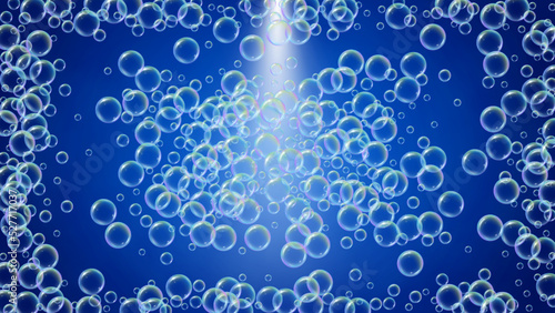 Shampoo bubble. Detergent bath foam, suds and soap for bathtub.