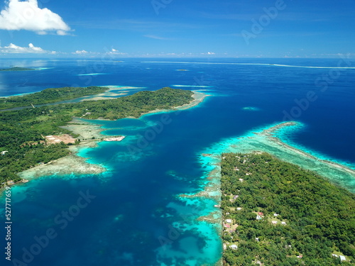 Tonoas island and Etten island in Truk lagoon, Chuuk Truk lagoon is the World's wreck diving destination Chuuk state of Federated States of Micronesia. © Optimistic Fish