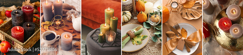 Autumn collage with glowing...