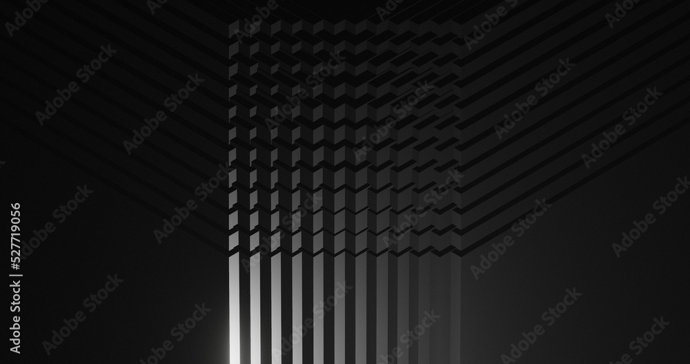 Obraz premium Render with gray rectangles with bright highlights