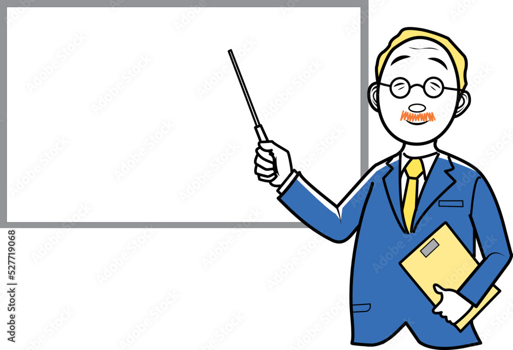 ホワイトボードでプレゼンテーションをするビジネスマン