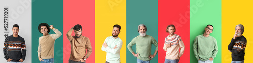 Set of men in stylish sweat...