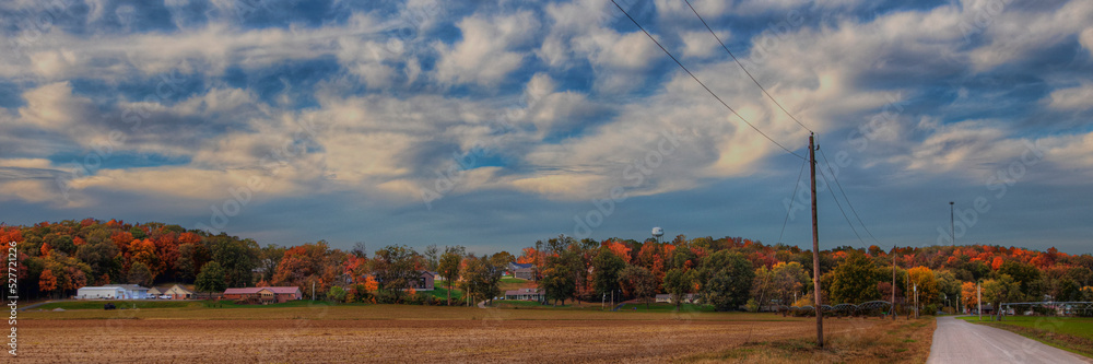Pano of Benton Missouri from a country road leading out of town 