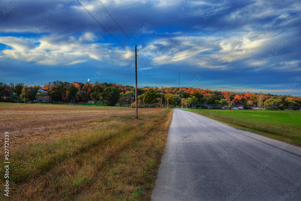 Pano of Benton Missouri from a country road leading out of town. 