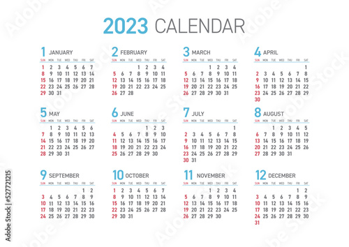 2023年　年間カレンダー