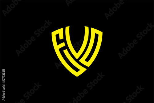 EVO creative letter shield logo design vector icon illustration photo