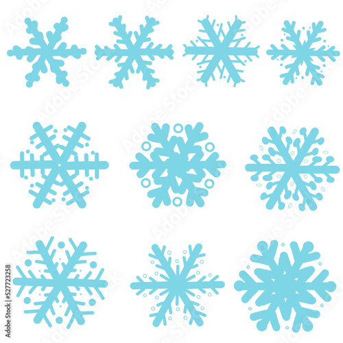 set of snowflakes