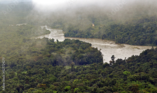 Vászonkép Papua New Guinea rugged highlands district aerial view