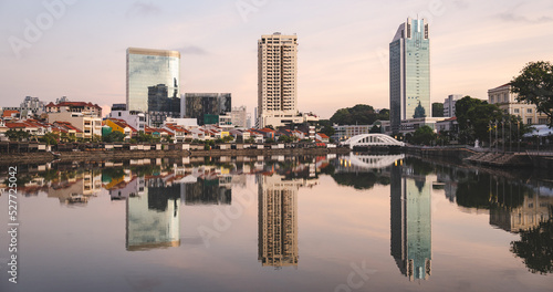 Singapore city skyline with...