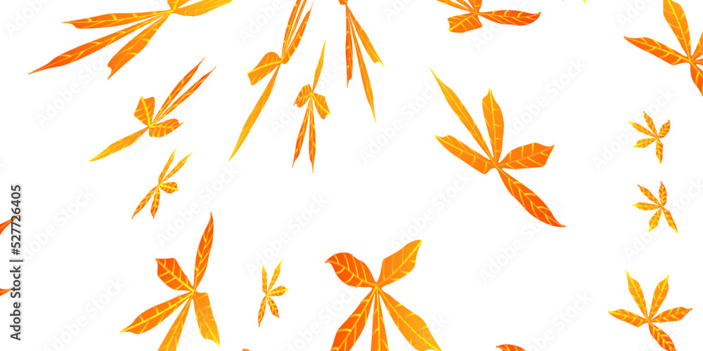 Abstract white background with orange leaves Abstract white background with orange leaves