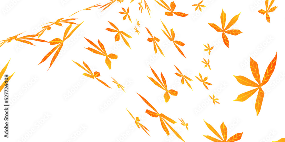 Abstract white background with orange leaves Abstract white background with orange leaves