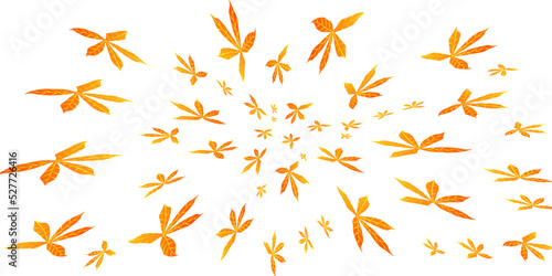 Abstract white background with orange leaves