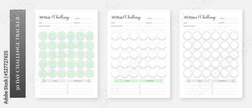 30 Day Challenge Tracker Template. 30 Day Habit Tracker Template. Printable Habit Planner Design. 
Minimalist planner template set. Planner Bundle Design. Printable Planner Set.
