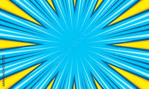 Blue comic burst abstract background