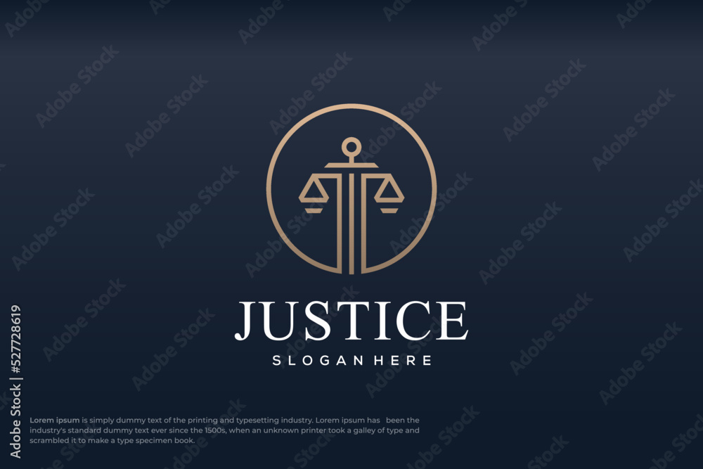 Justice law logo template collection