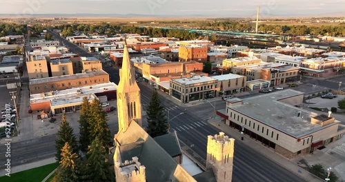 Aerial View Midwestern City Skyline Laramie Wyoming 4K UHD photo