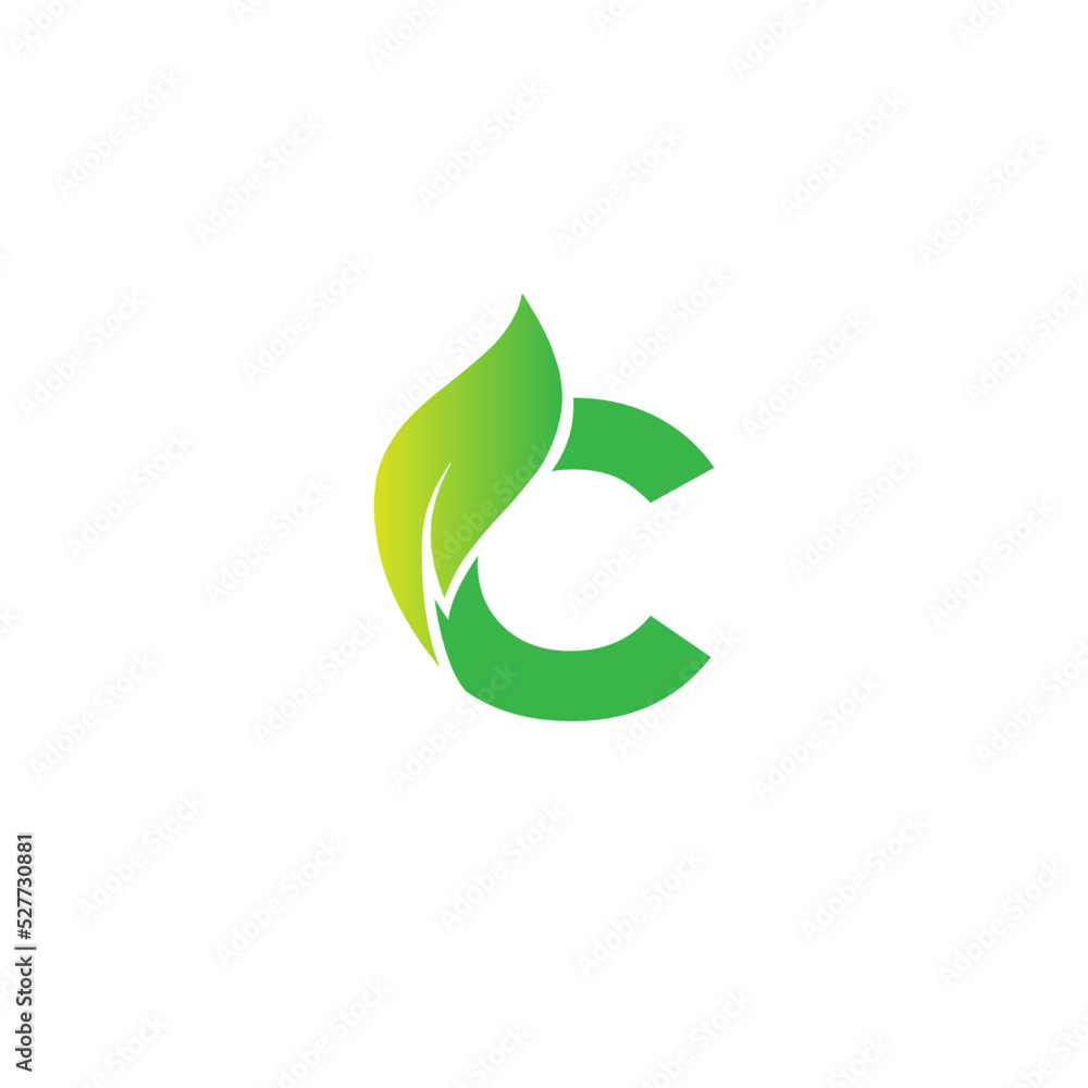 green leaf C letter icon green leaf C letter icon