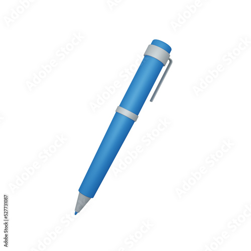 3d rendering pen isolated. useful for education and office design illustration premium