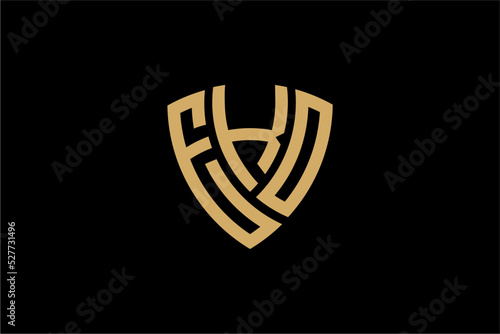 EKO creative letter shield logo design vector icon illustration