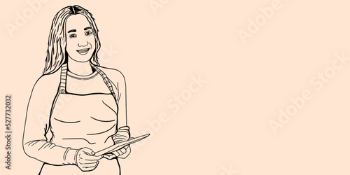 Waiter carrying a menu book. The illustration showcases the professional demeanor of a waiter and highlights the importance of offering a comprehensive menu to customers. The illustration is perfect f