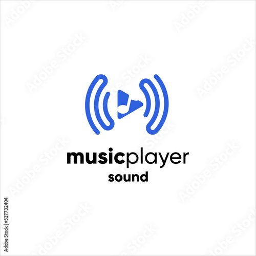 Creative modern music logo design with microphone, sound wave, and vocal elements, featuring abstract audio symbol for DJ, radio, studio, media, tech brand, and musical identity.