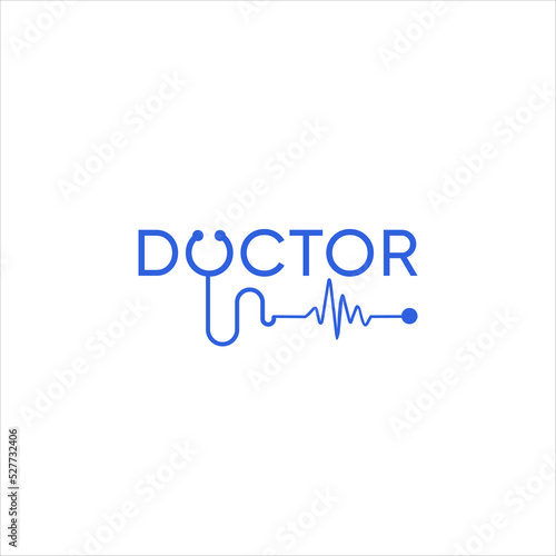 doctor stethoscope logo with pulse vector
