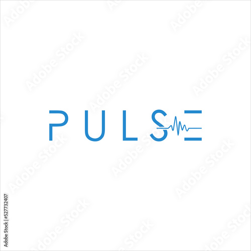 pulse beat vibrant logo design with cardiology vector template