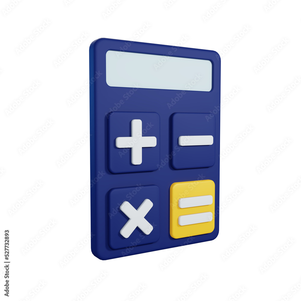 Fototapeta premium 3d rendering calculator isolated useful for business, company, economy, corporate and finance design