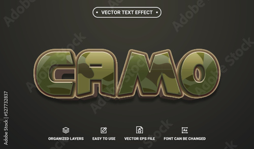 Camo Editable Vector Text Effect.