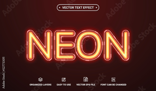 Neon Editable Vector Text Effect.