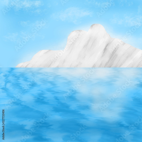 Iceberg in the blue sea
