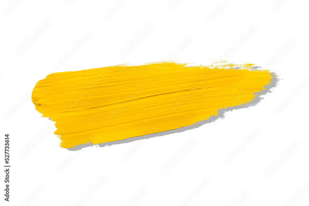 yellow brush and shadow isolated on transparent background yellow watercolor png
