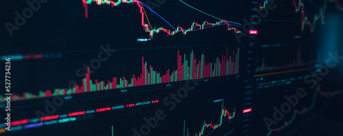 Technology stock market graph on computer