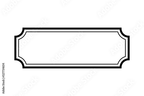 Vintage blank outline frame and badge vector