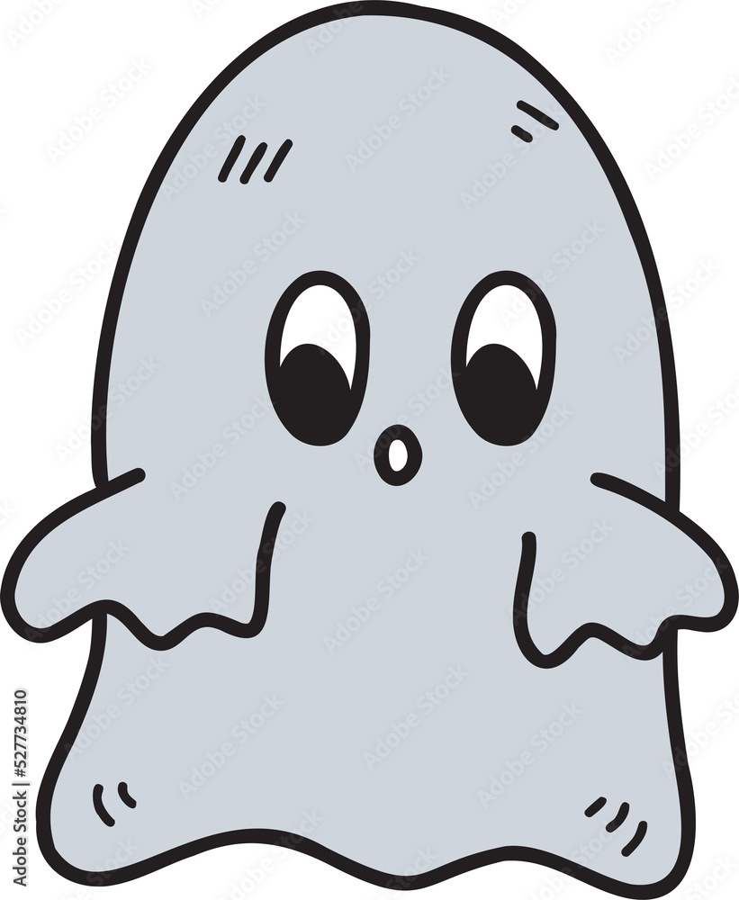 Hand Drawn cute ghost halloween illustration on transparent background Hand Drawn cute ghost halloween illustration on transparent background