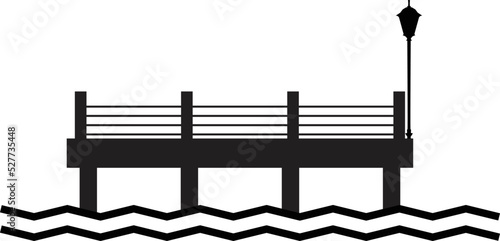 pier icon on white background. sea pier sign. flat style.