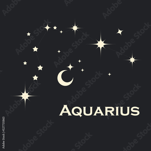 Star constellation zodiac aquarius. Vector. All elements are isolated