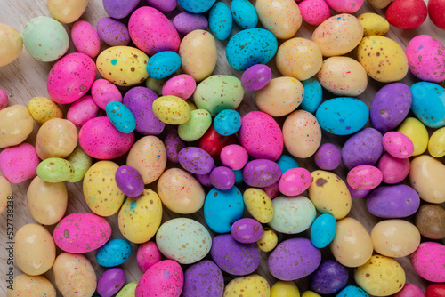 Full frame shot of colorful easter candy eggs