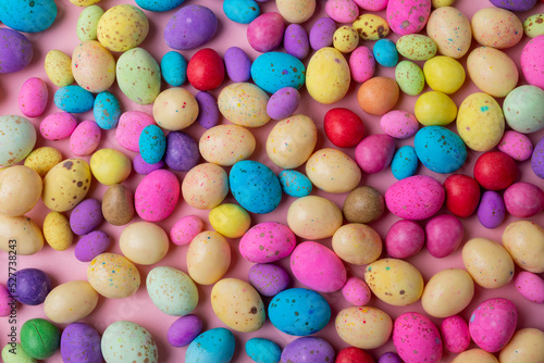 Full frame shot of multi colored easter candy eggs