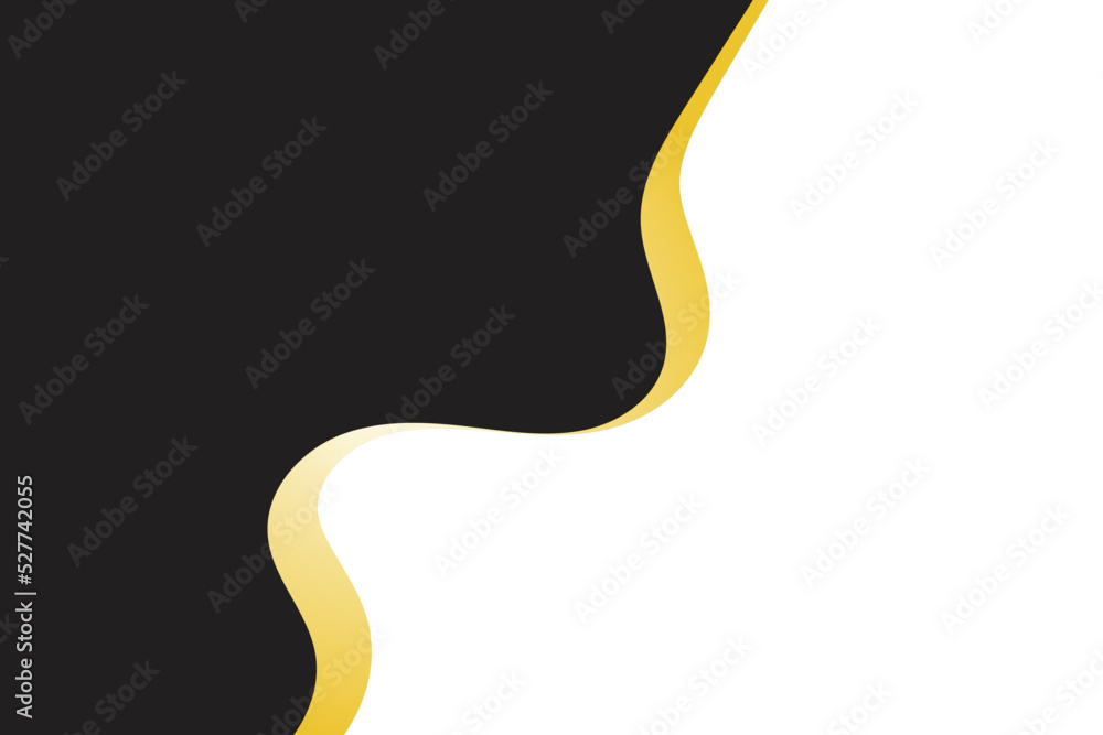 Wavy black gold background template with blank space