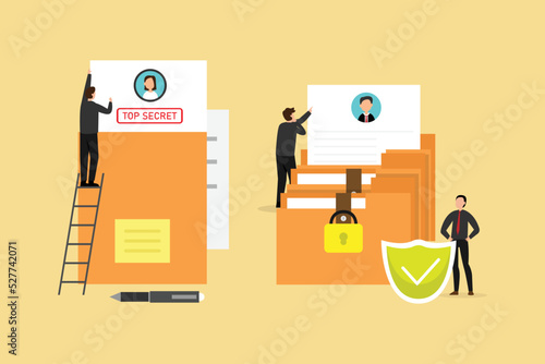 Top secret profile documents 2d vector illustration concept for banner, website, illustration, landing page, flyer, etc.