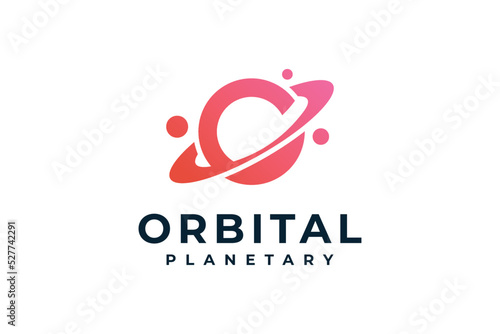 Globe modern planet orbit galaxy logo icon