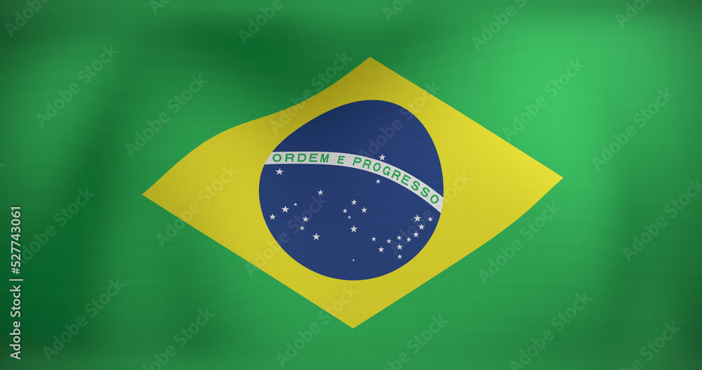 Fototapeta premium Image of moving flag of brazil waving