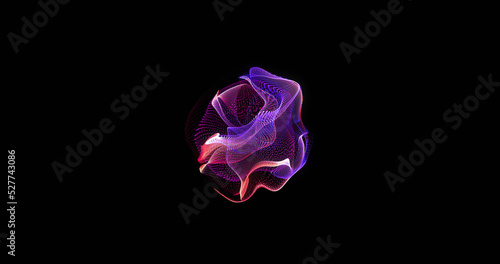 Image of blue and pink shape rotating on black background