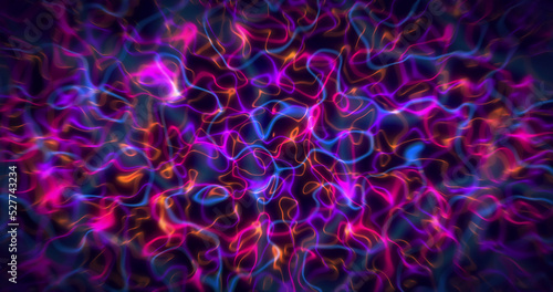 Image of moving background with red pink, orange and blue waves