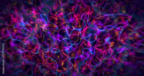 Image of moving background with red pink, orange and blue waves © vectorfusionart