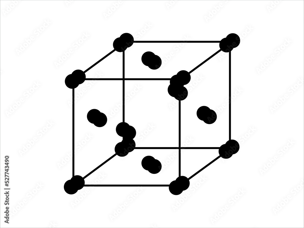 Volumetric Crystal lattice. The position of atoms in a crystal.
Vector illustration. Volumetric Crystal lattice. The position of atoms in a crystal.
Vector illustration.