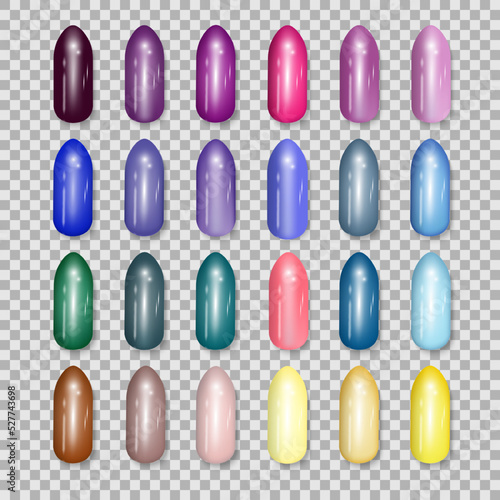 Set of tips nail polish vector realistic