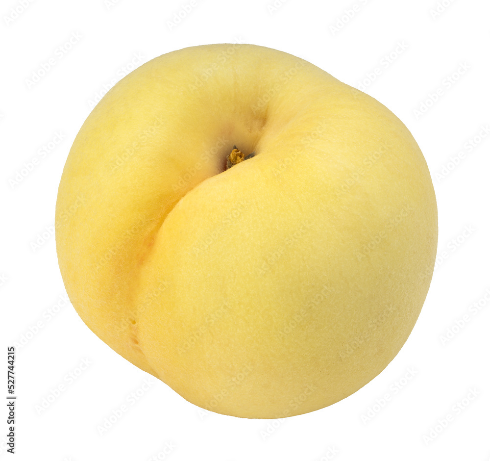 Sweet Yellow Peach fruits on white background, Honey Peach isolated on white background PNG file